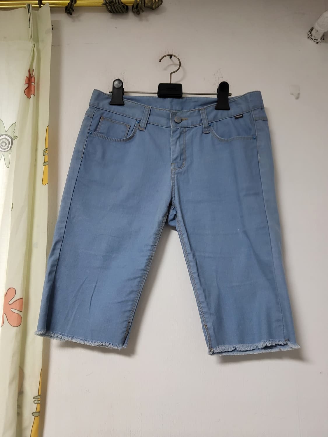 빈티지  면 연청 컷팅 반바지 L 상품이미지1