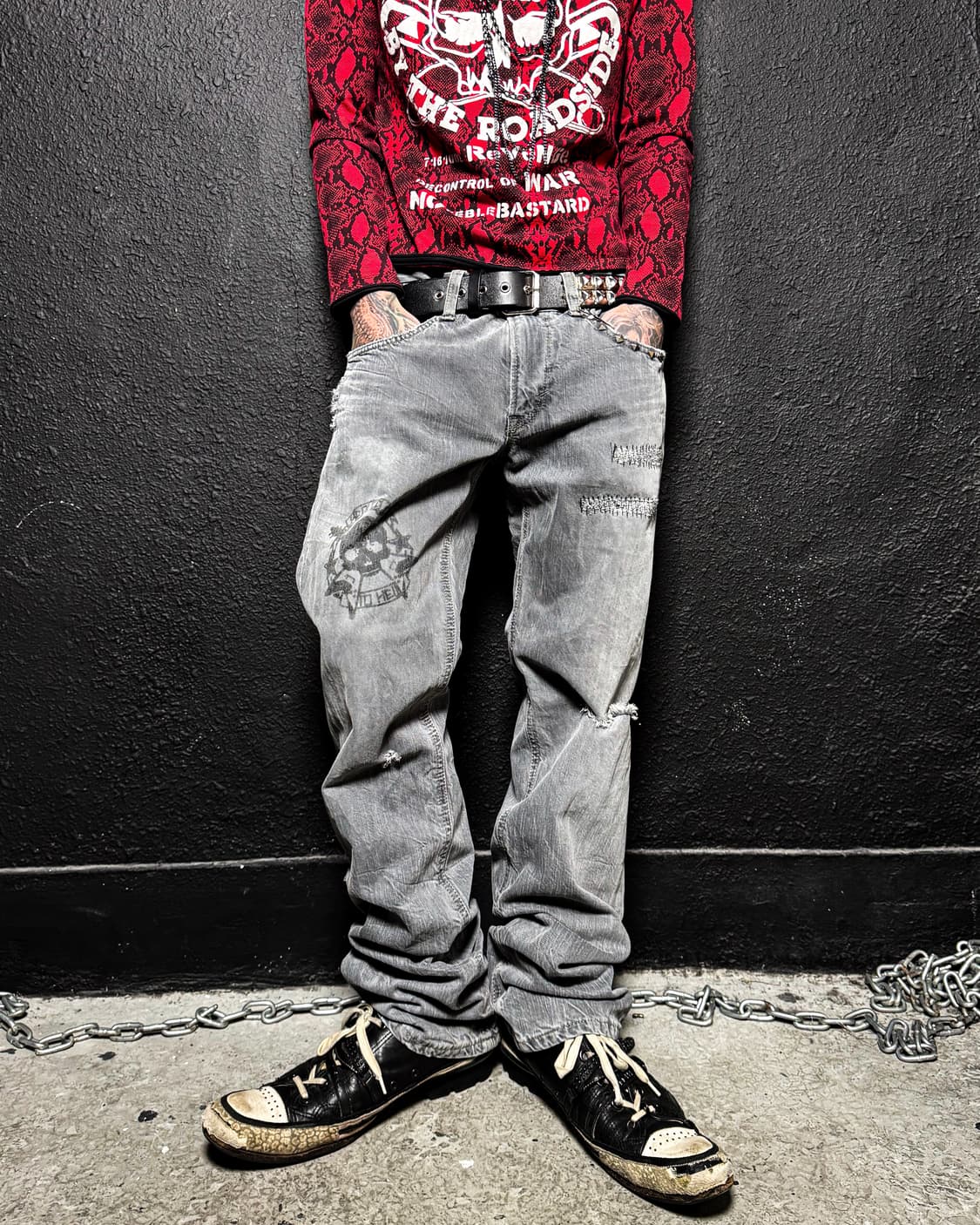 Vintage Grunge Rock Custom Pants 상품이미지1