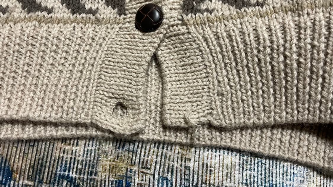 JPN 일본 빈티지 노르딕 페어아일 보헤미안 패턴 가디건 니트 스웨터 상품이미지9