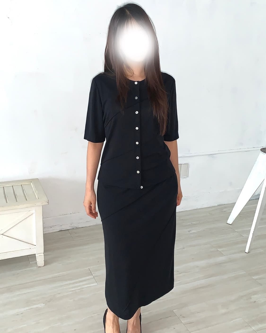 Black Minimal Asymmetrical Set-Up 상품이미지2