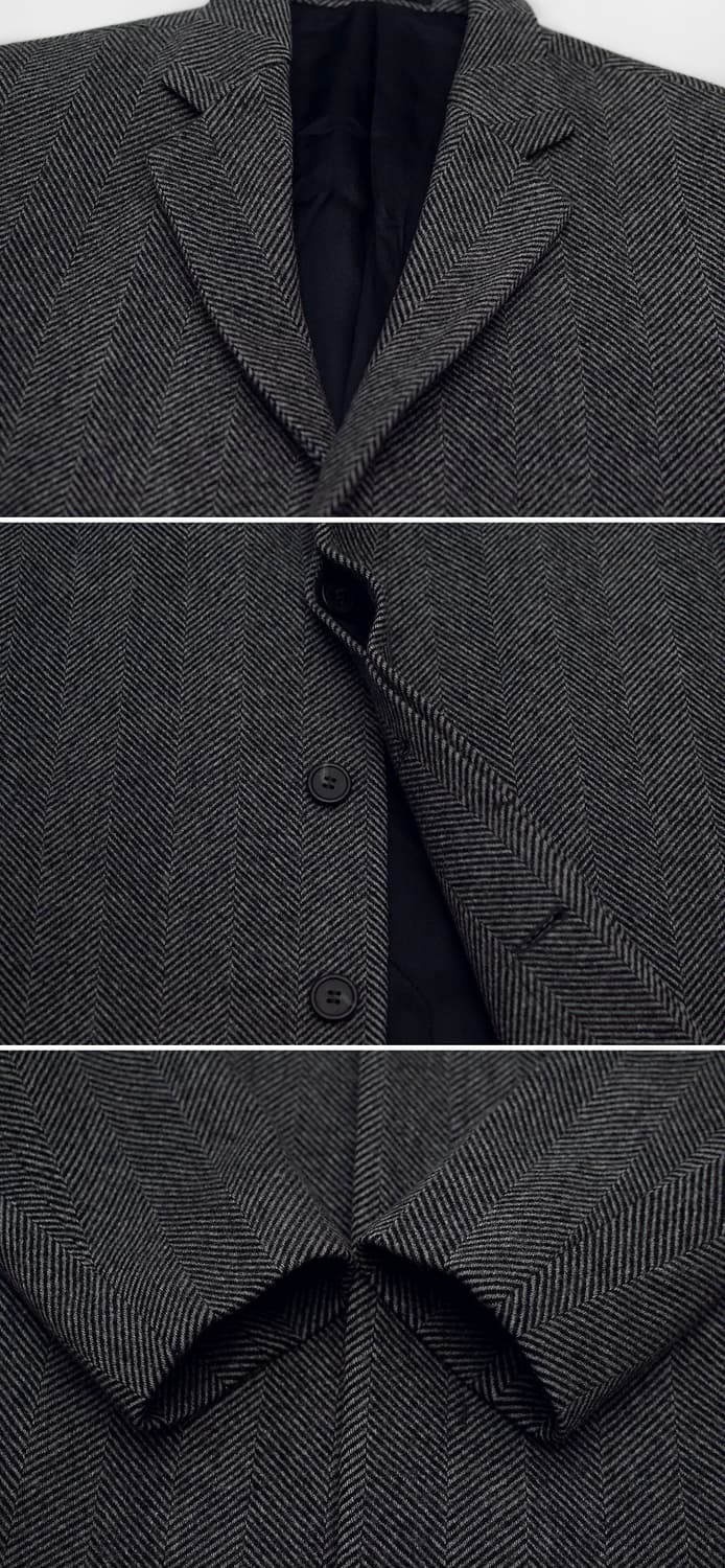 코스 (COS) 울헤링본 싱글 발마칸 코트 (48 / 95-100) 상품이미지9