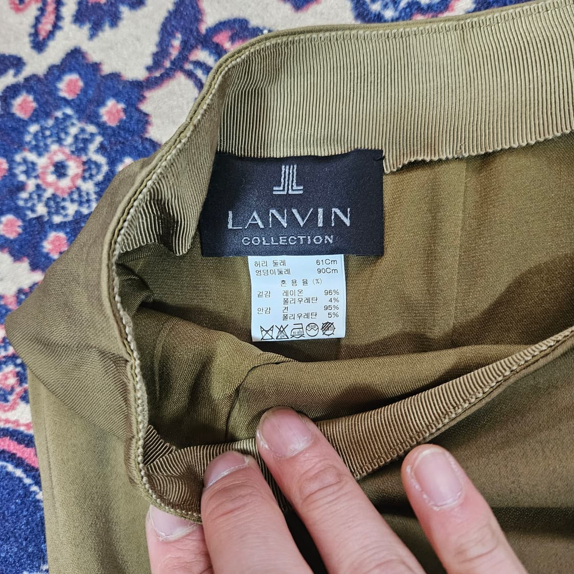 한섬 랑방(Lanvin) 레이온 셔링 스커트 61size 상품이미지6