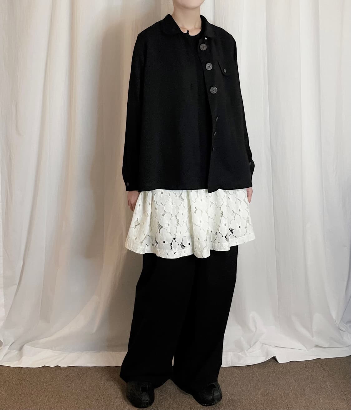 Flower Punching Flare Mini Skirt - Ivory 상품이미지3