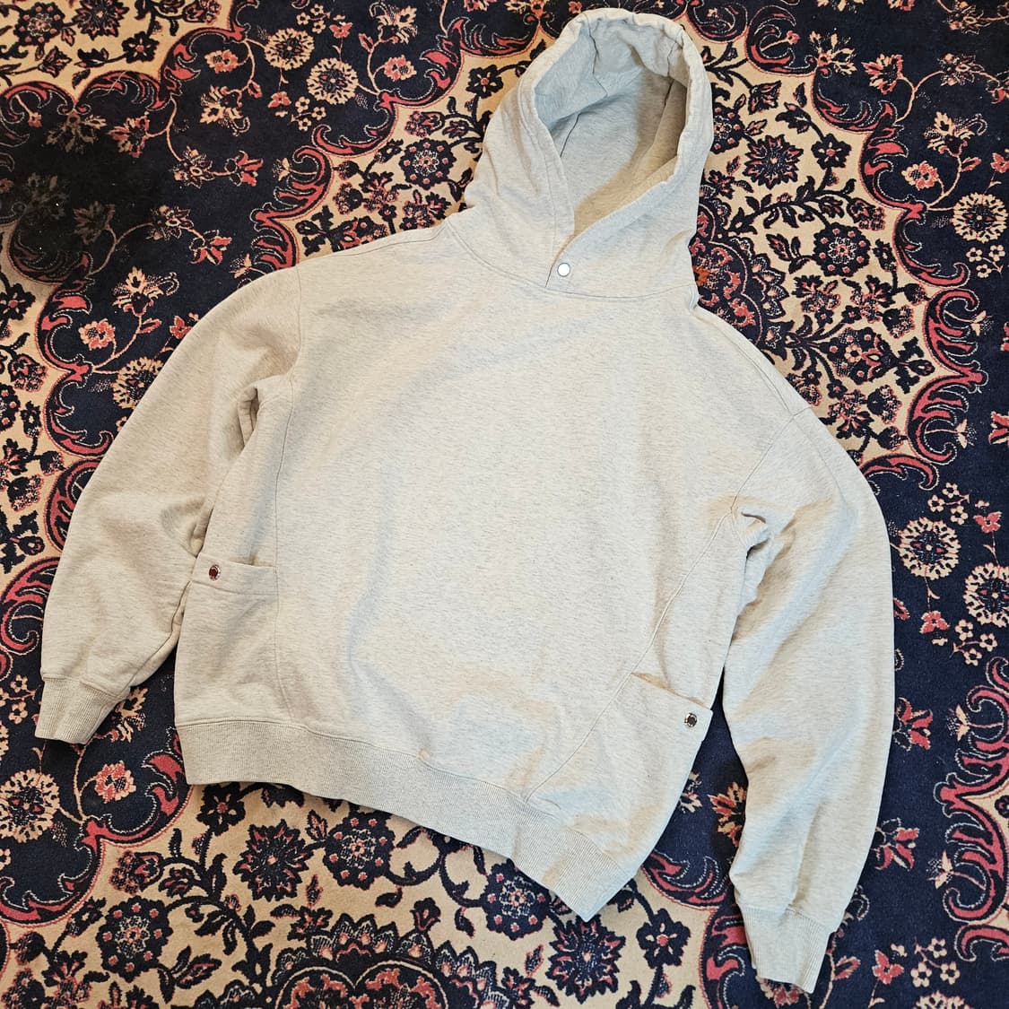 윌비플레이 24fw 스냅 후드 오트밀 L size 상품이미지3