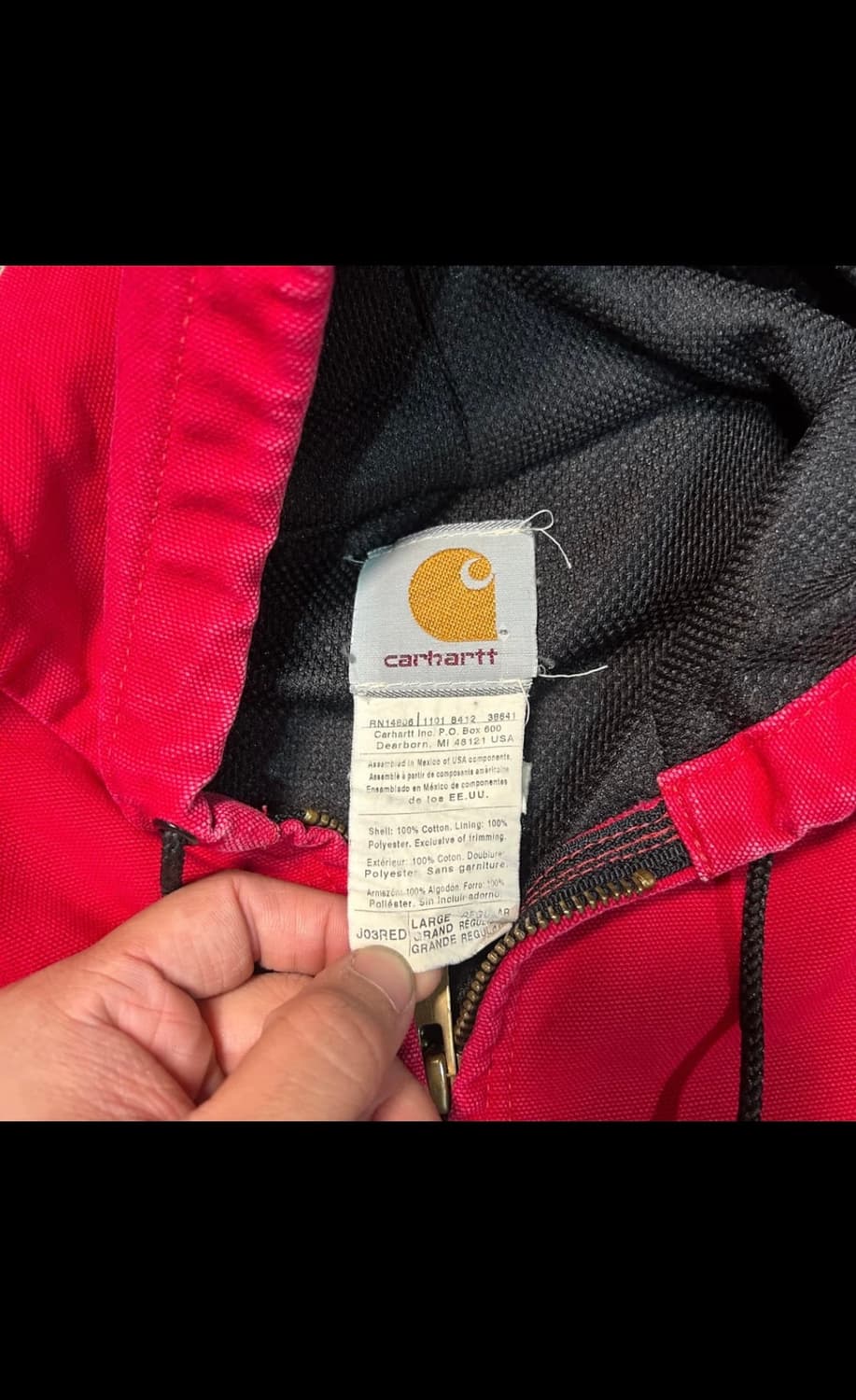 XL 칼하트 액티브 j03 후드자켓 Red 상품이미지9