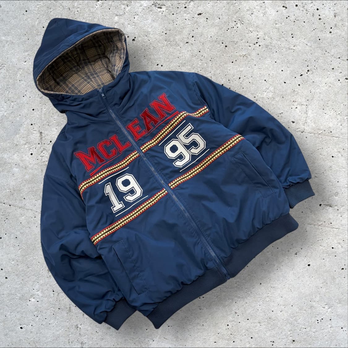 [M] 빈티지 맥클린 네이비 후드 바람막이 점퍼 B674 상품이미지1
