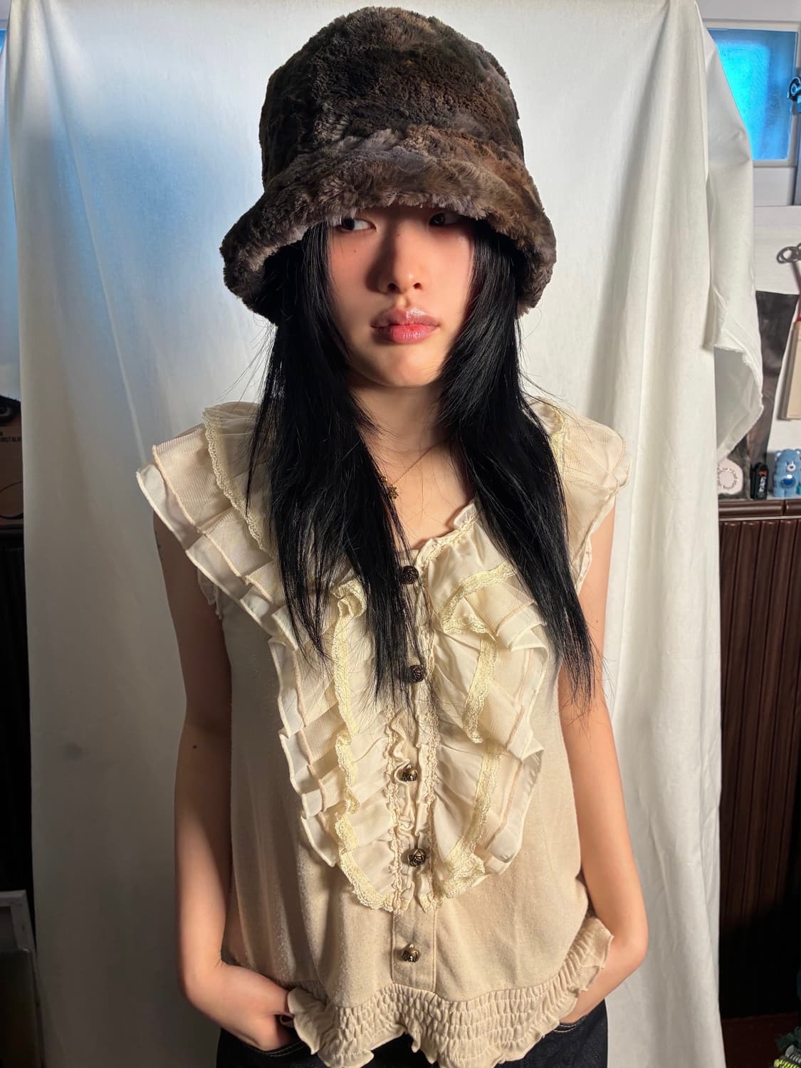 Rose button blouse 상품이미지1