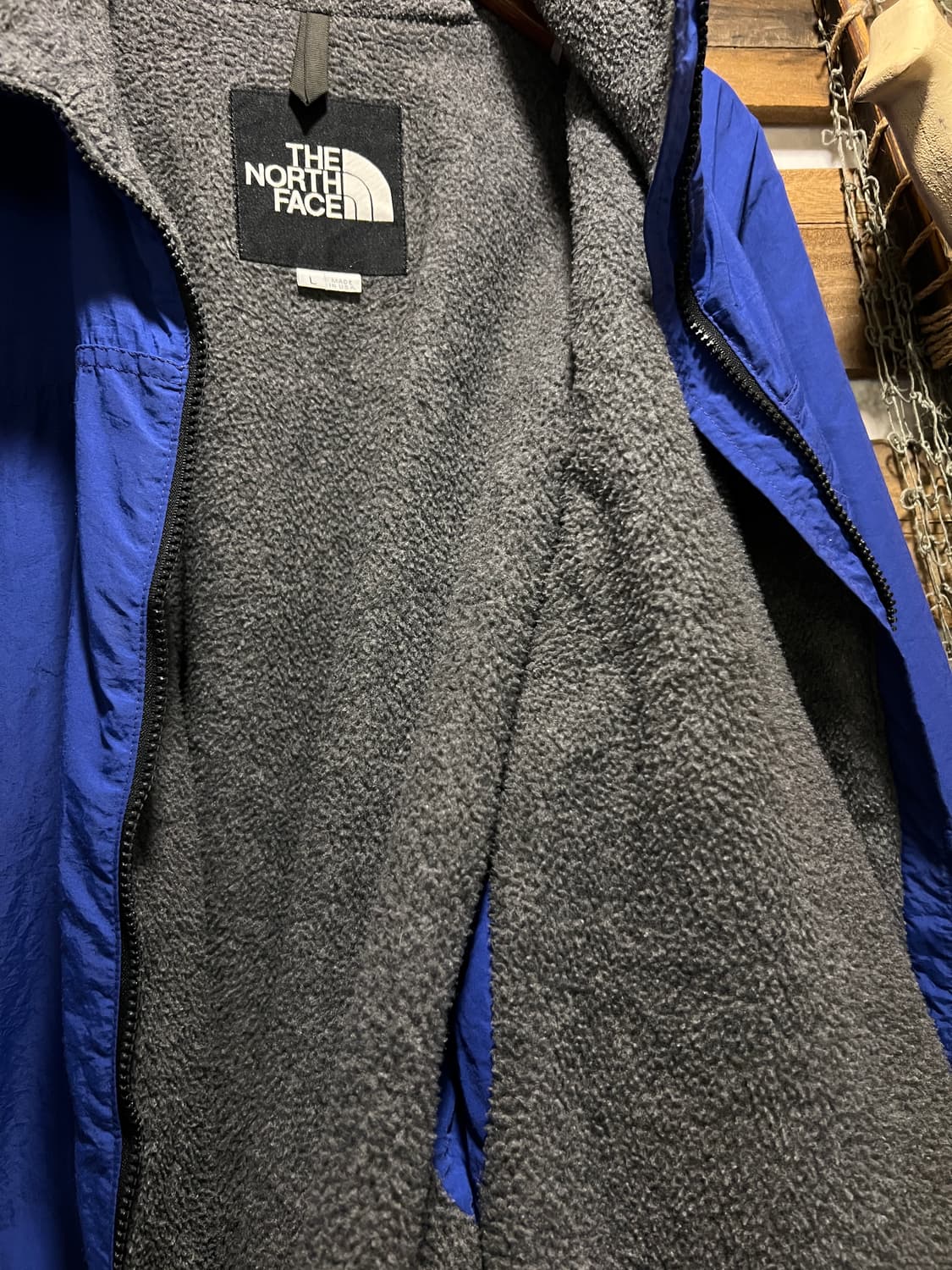 [L]90's 노스페이스 Made in USA 블루 나일론 웜업 자켓 상품이미지7