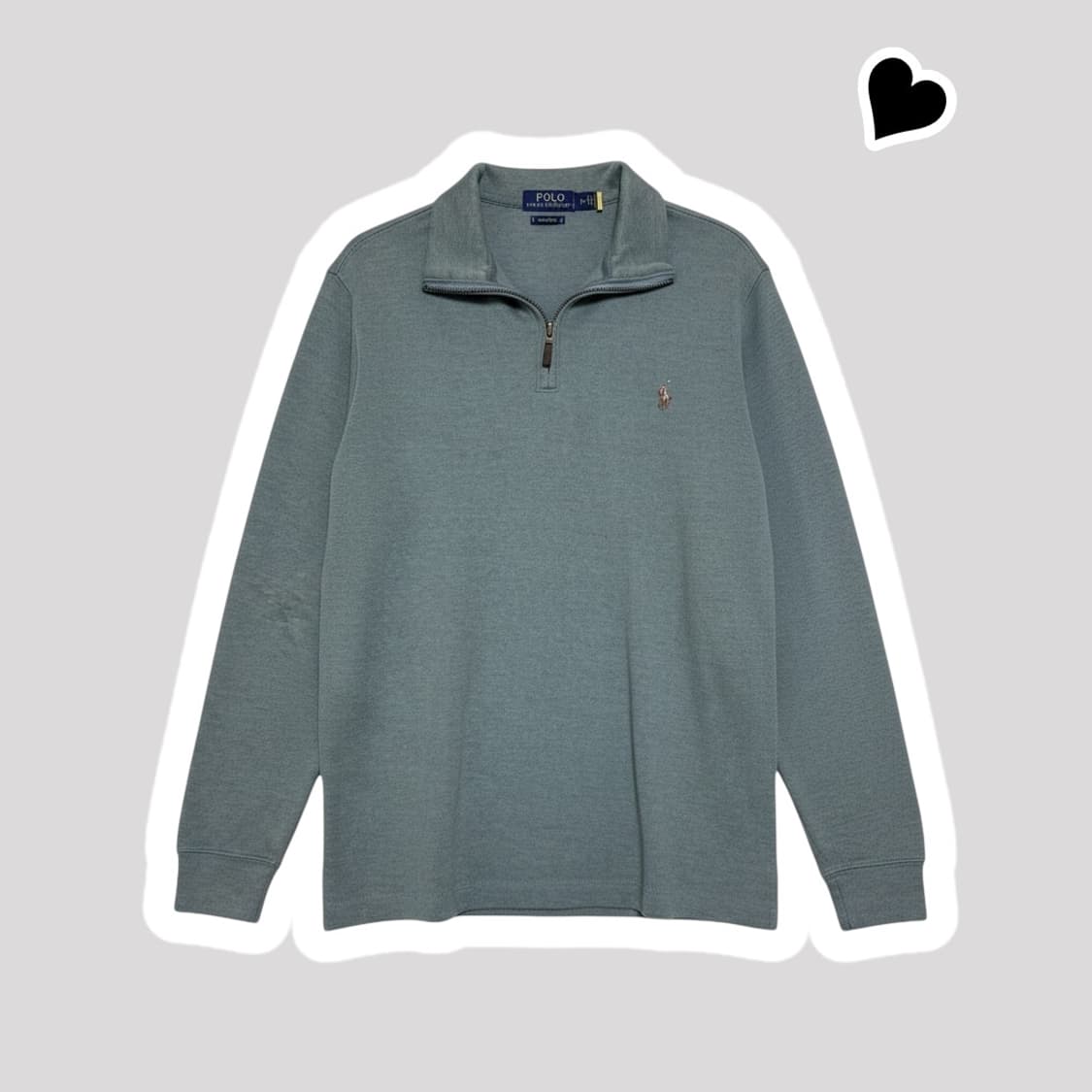 신형 QR라벨 폴로 랄프로렌 카키 반집업니트 상품이미지1