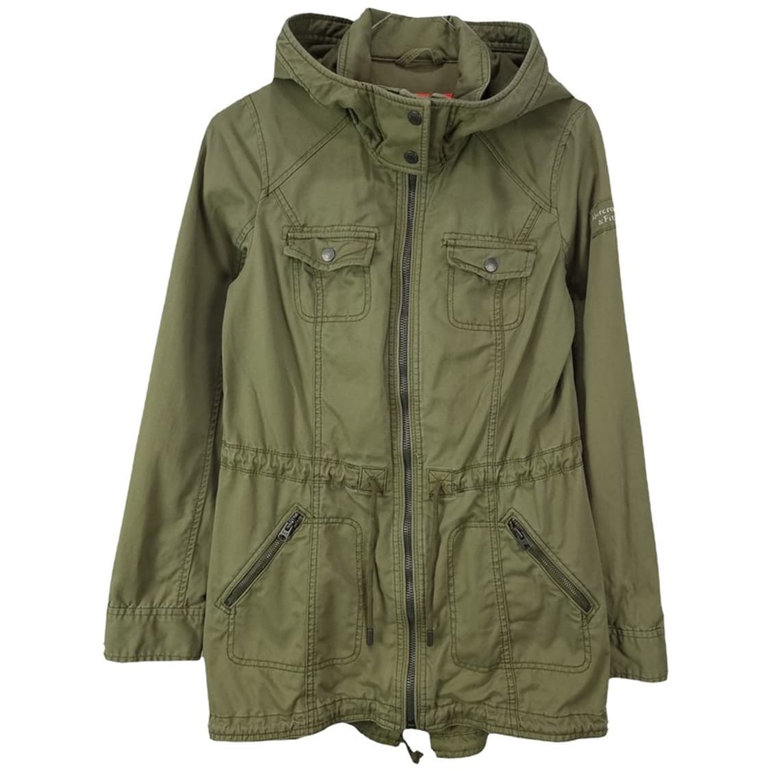 [아베크롬비] 빈티지 가공 워시드 후드 야상 자켓 카키 M18001 상품이미지2