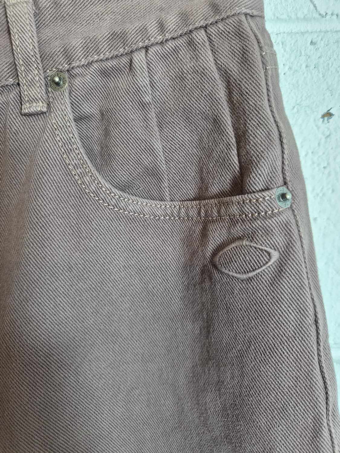 M) 미스치프 롬버스 슬라우치 워시드 진 로즈 브라운 팝니다 상품이미지3