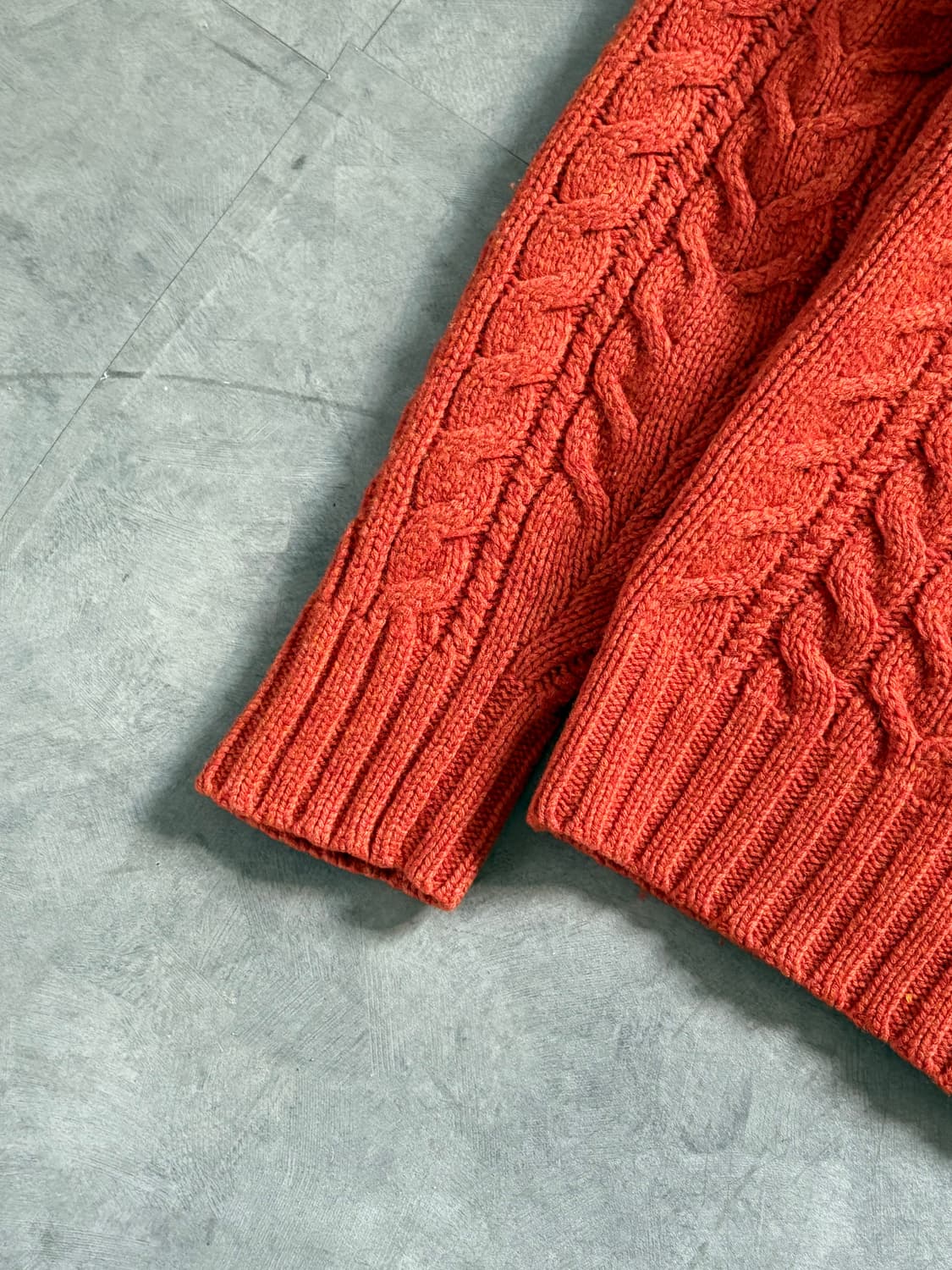 Polo 폴로 랄프로렌 오렌지 케이블 숄카라 니트 상품이미지2