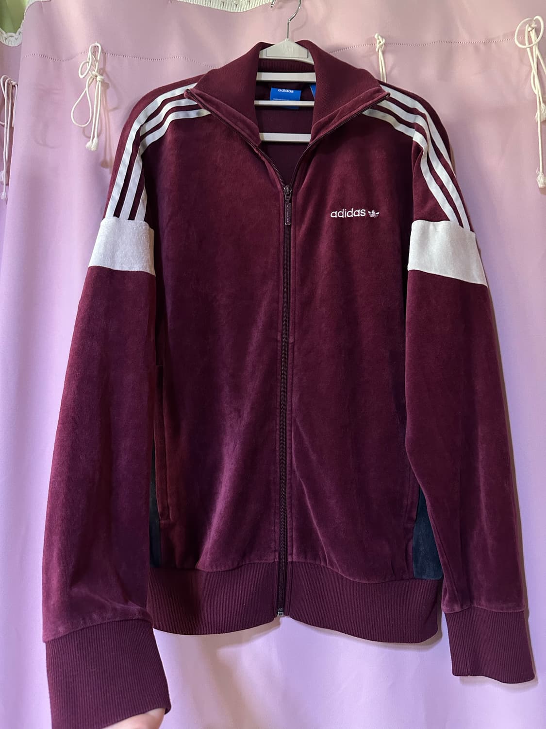 아디다스져지 아디다스 버건디 벨벳 져지 희귀져지 아디다스벨벳 집업 대장 상품이미지2