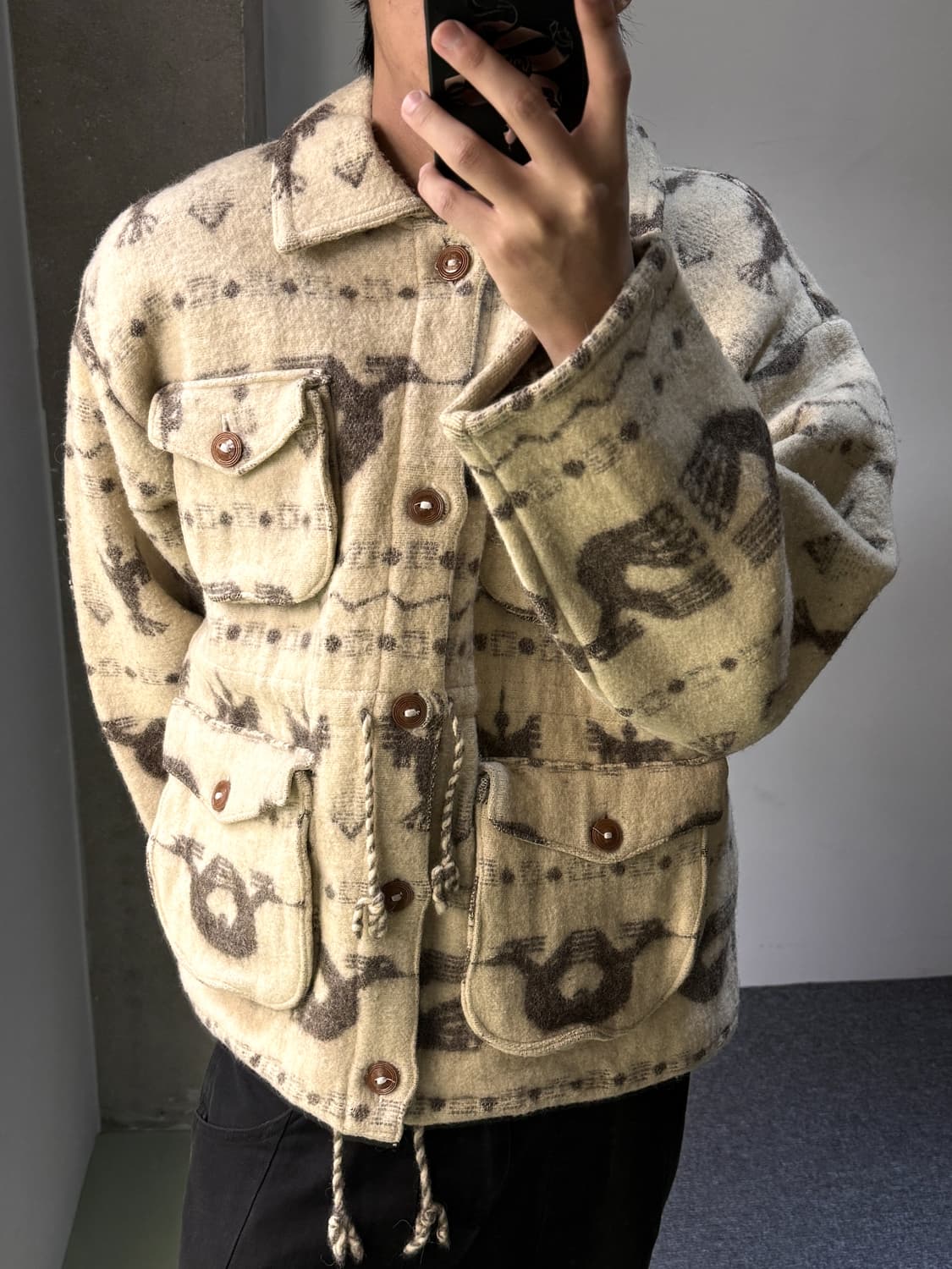 Shaman 오타발로 핸드메이드 아즈텍 울 자켓 상품이미지2