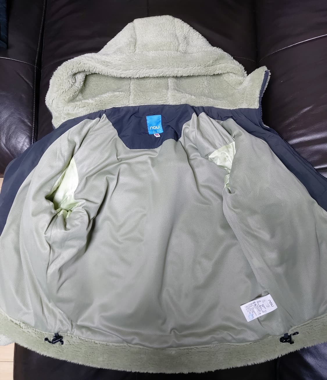 나우 공용 U 포그니 후리스 배색 후드 자켓 (M 오버핏)

 상품이미지5