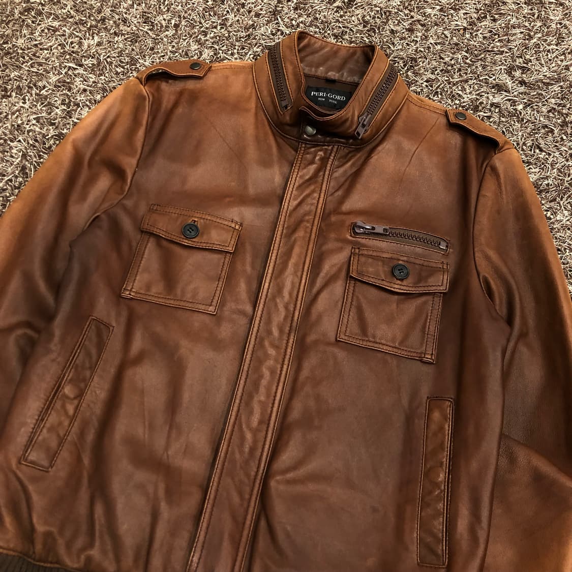 빈티지 양가죽 블루종 브라운 레더 가죽 자켓 상품이미지2