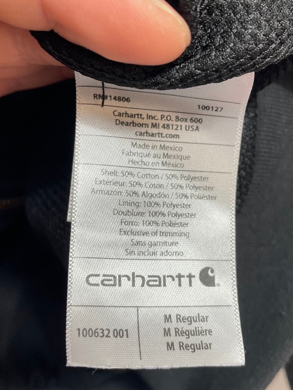 칼하트 블랙 써멀 후드집업 (on.149)   상품이미지5