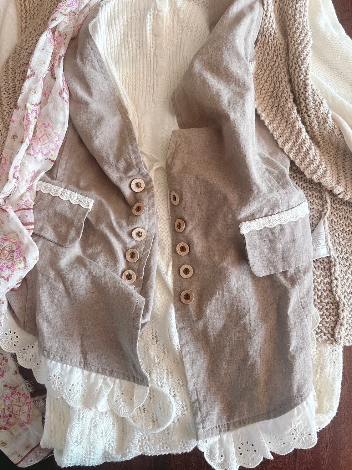 크루빈티지  수린코디 빈티지 코디 세트 모리걸 코지모리 니트 원피스 상품이미지2