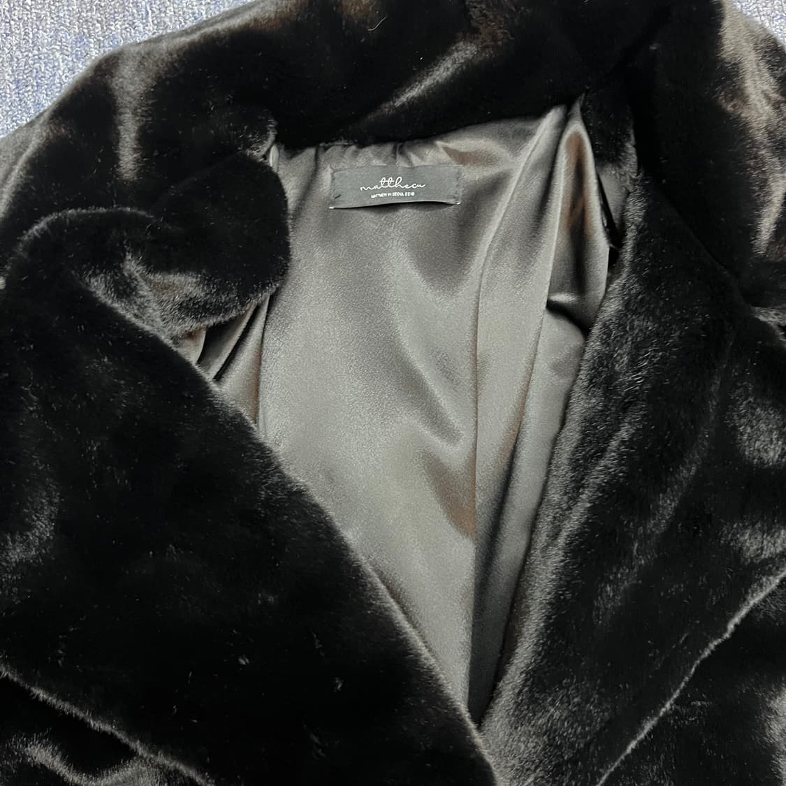 블랙 퍼 롱 코트 상품이미지3