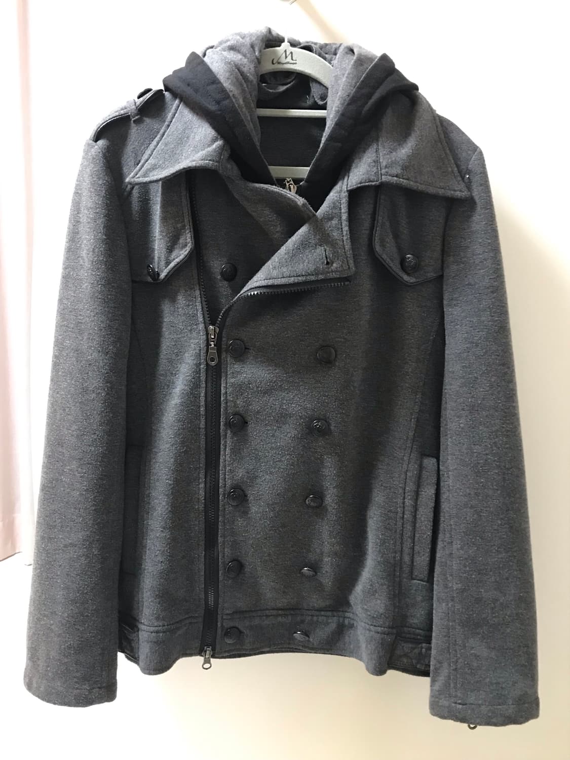 사선지퍼 나폴레옹 후드 코트 자켓 상품이미지2