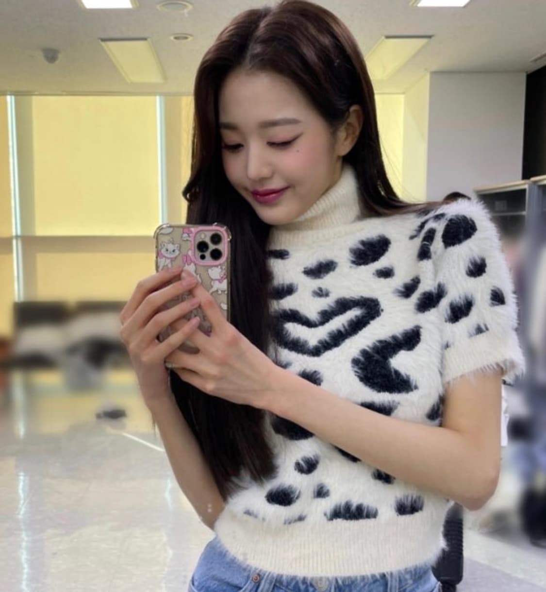 앙고라 크롭 니트 y2k 장원영 상품이미지2