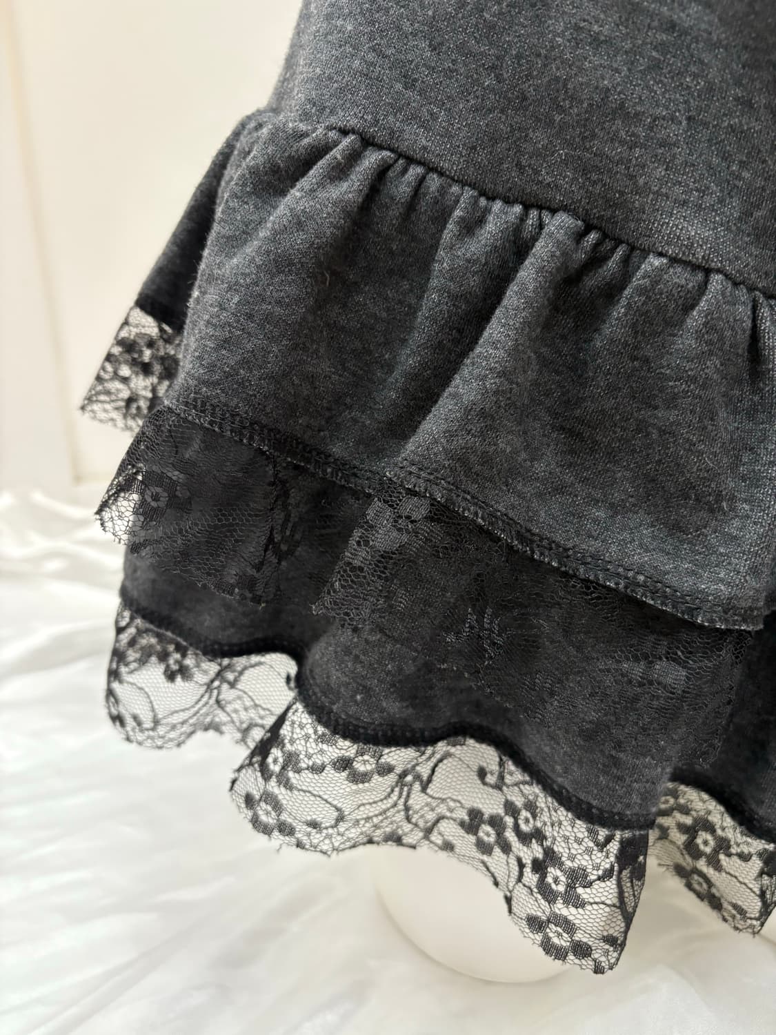 밴딩 레이스 캉캉 스커트 상품이미지2