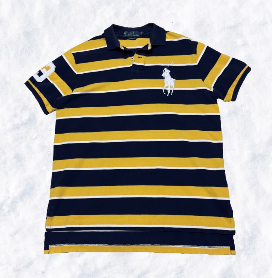 폴로 랄프로렌 빅포니 꿀벌 옐로우 네이비 반팔 상품이미지1