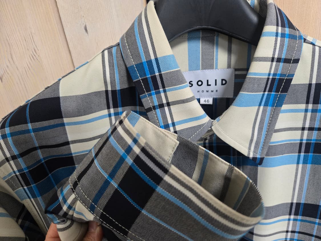 솔리드옴므 블루 체크 셔켓 (셔츠 +자켓) 상품이미지2