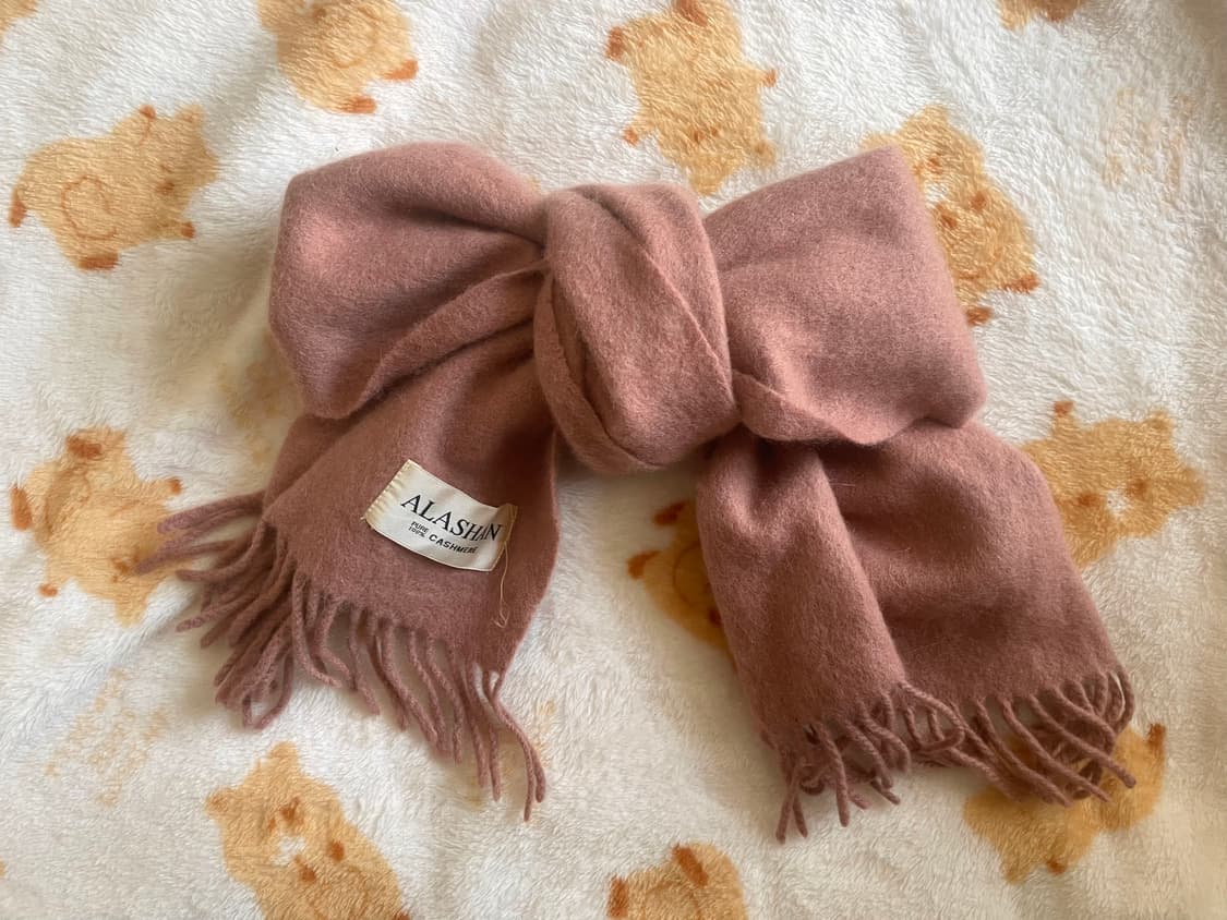 모리걸 빈티지 핑크 캐시미어 머플러💗🧣 상품이미지1