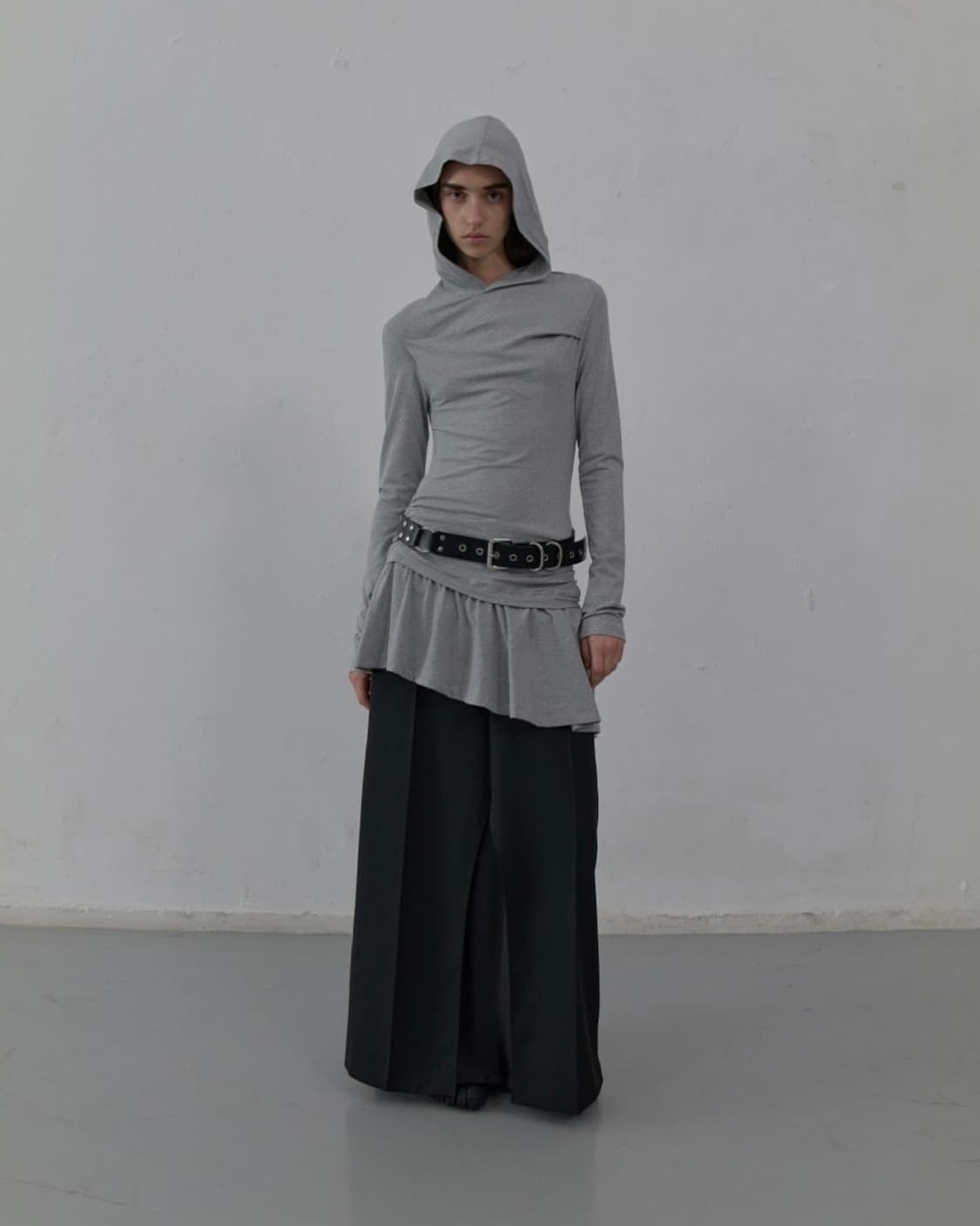 LCDC Hooded jersey dress(melange gray) 상품이미지2