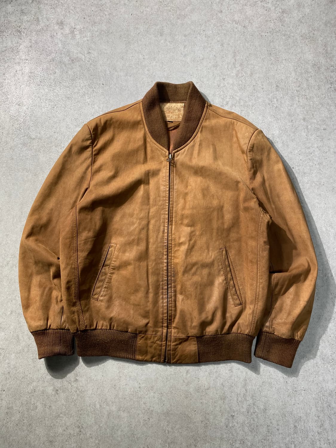 [XL] 8-90s Vintage 빈티지 소가죽 스웨이드 블루종 상품이미지2