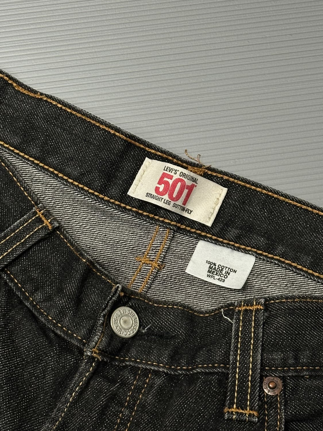 리바이스 501 데님 팬츠 바지 흑청 38X32  상품이미지6