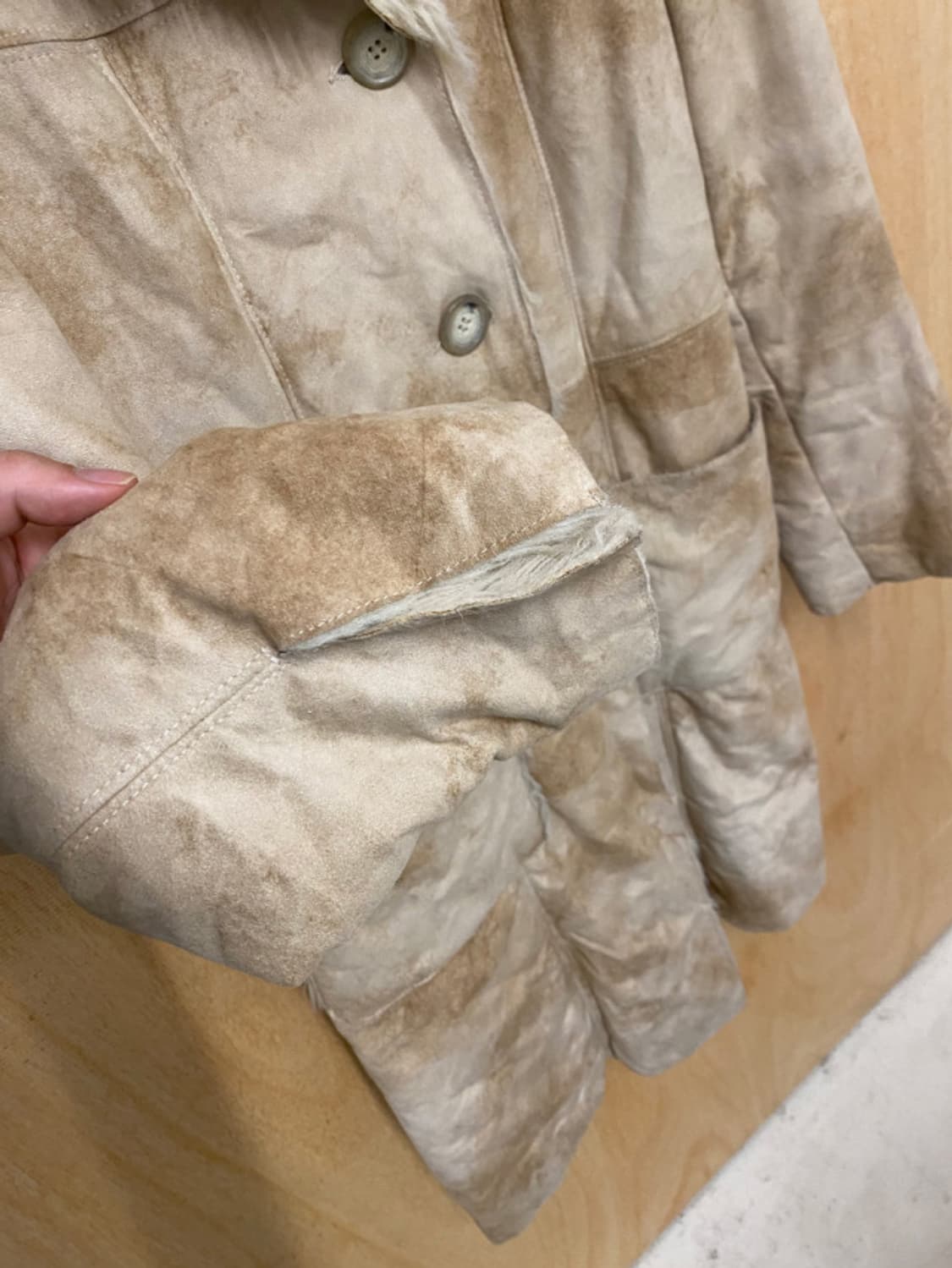 BENETTON suede fur coat 베네통 퍼 무스탕 코트 상품이미지7