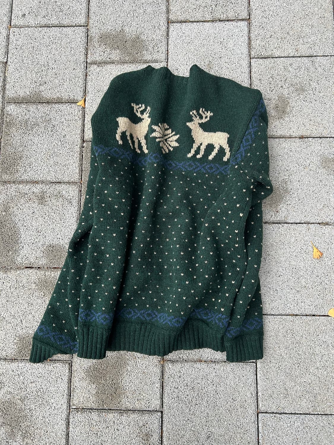 *유일매물* 2000s 폴로 노르딕 하트 딥그린 니트 상품이미지3
