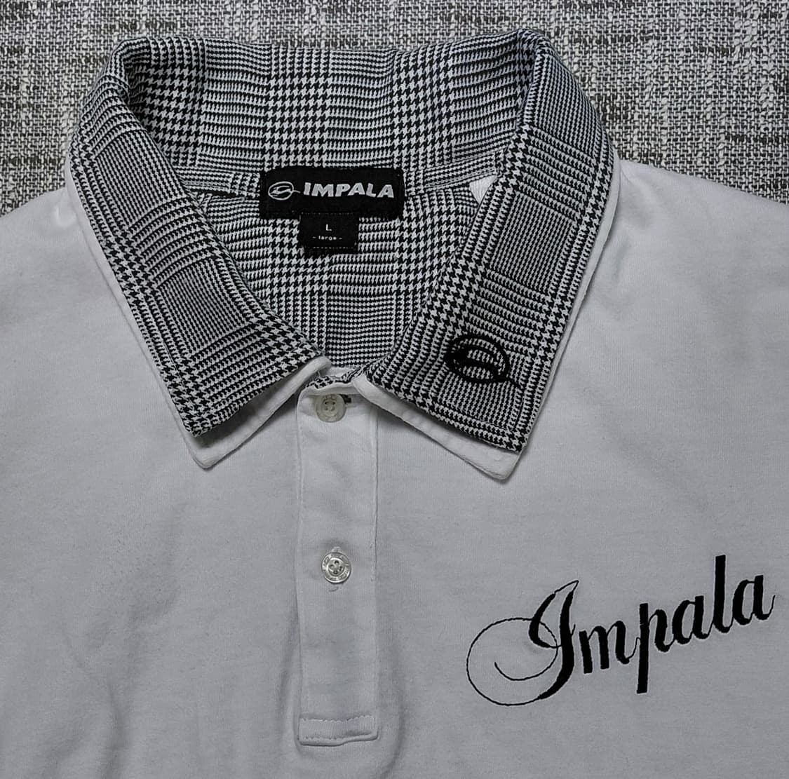 [L] 임팔라(IMPALA) 글렌체크 포인트 카라 반팔 상품이미지1