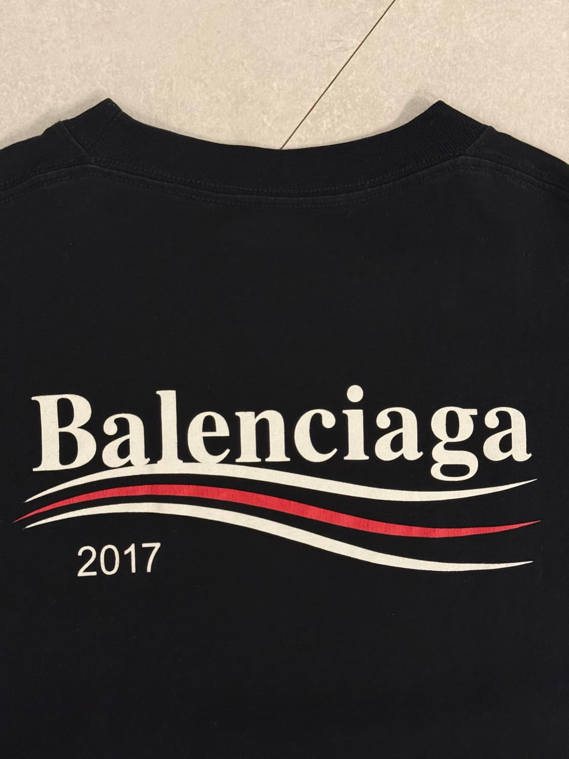 발렌시아가 2017 웨이브로고 오버핏 반팔 블랙 상품이미지5