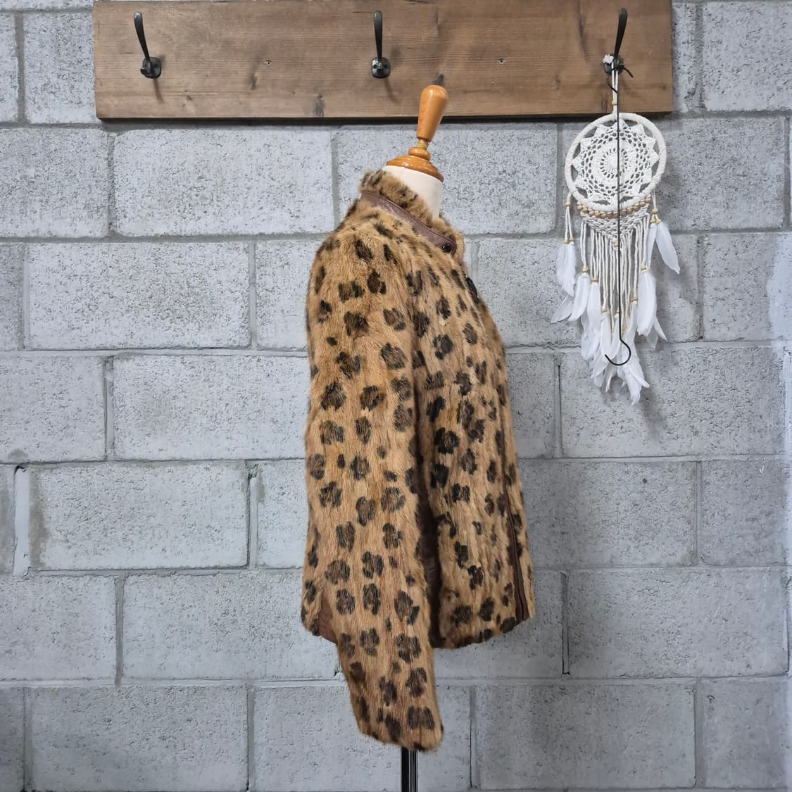 호피밍크트리밍 가죽자켓 상품이미지2