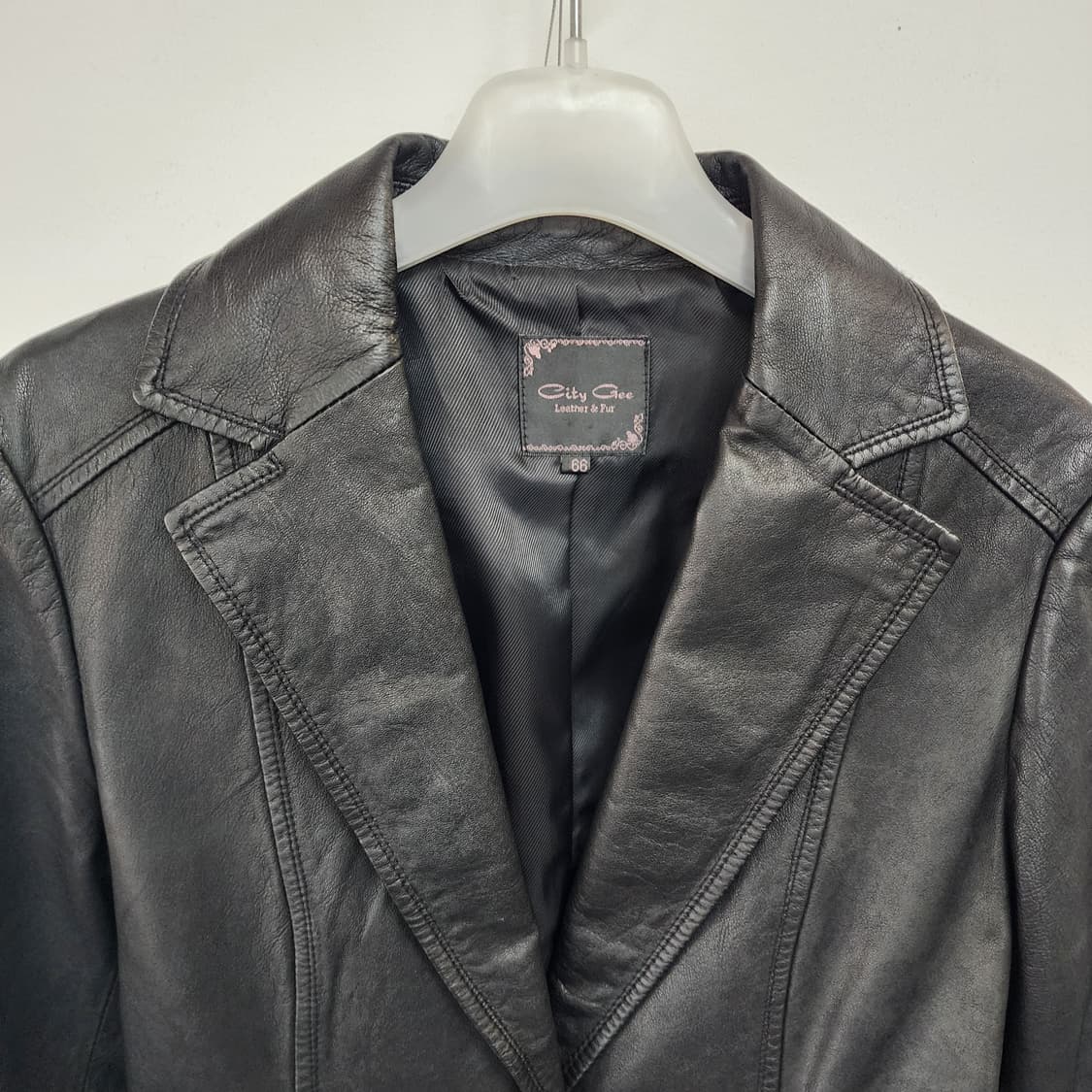 씨티지 블랙 가죽 여성 자켓 상품이미지2