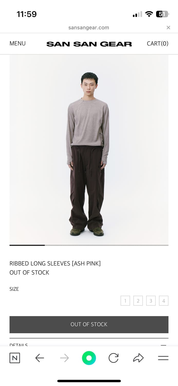 산산기어롱슬리브RIBBED LONG SLEEVES [ASH PINK]  상품이미지2