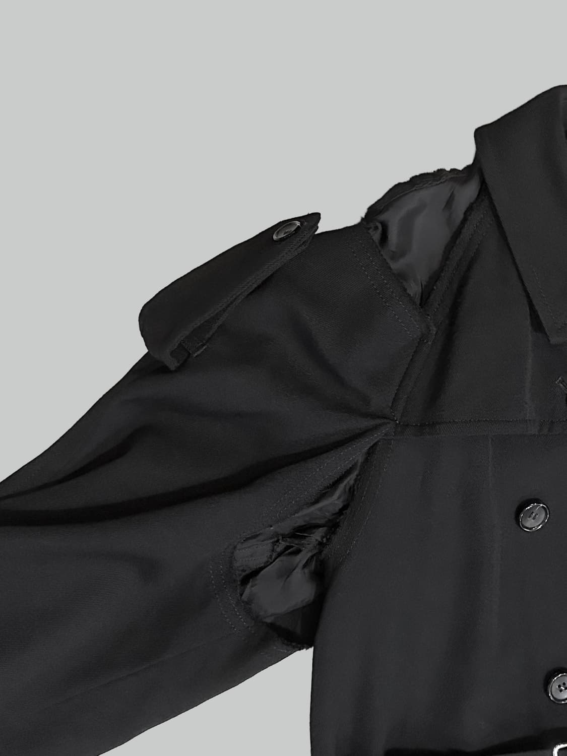 꼼데가르송 블랙 절개 트렌치 코트 상품이미지5