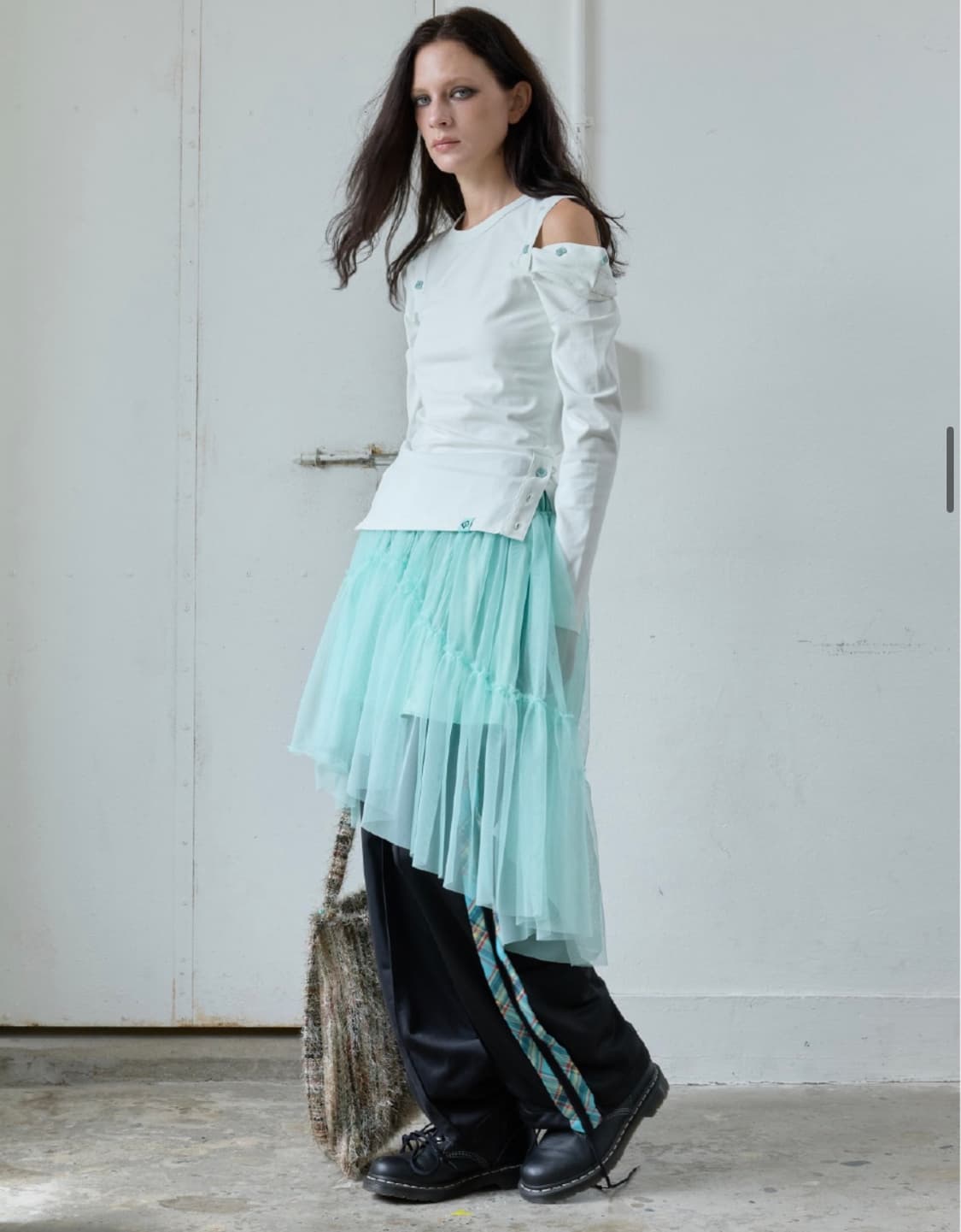 헤레틱 WAVE SHA SKIRT / mint. 새상품 상품이미지1