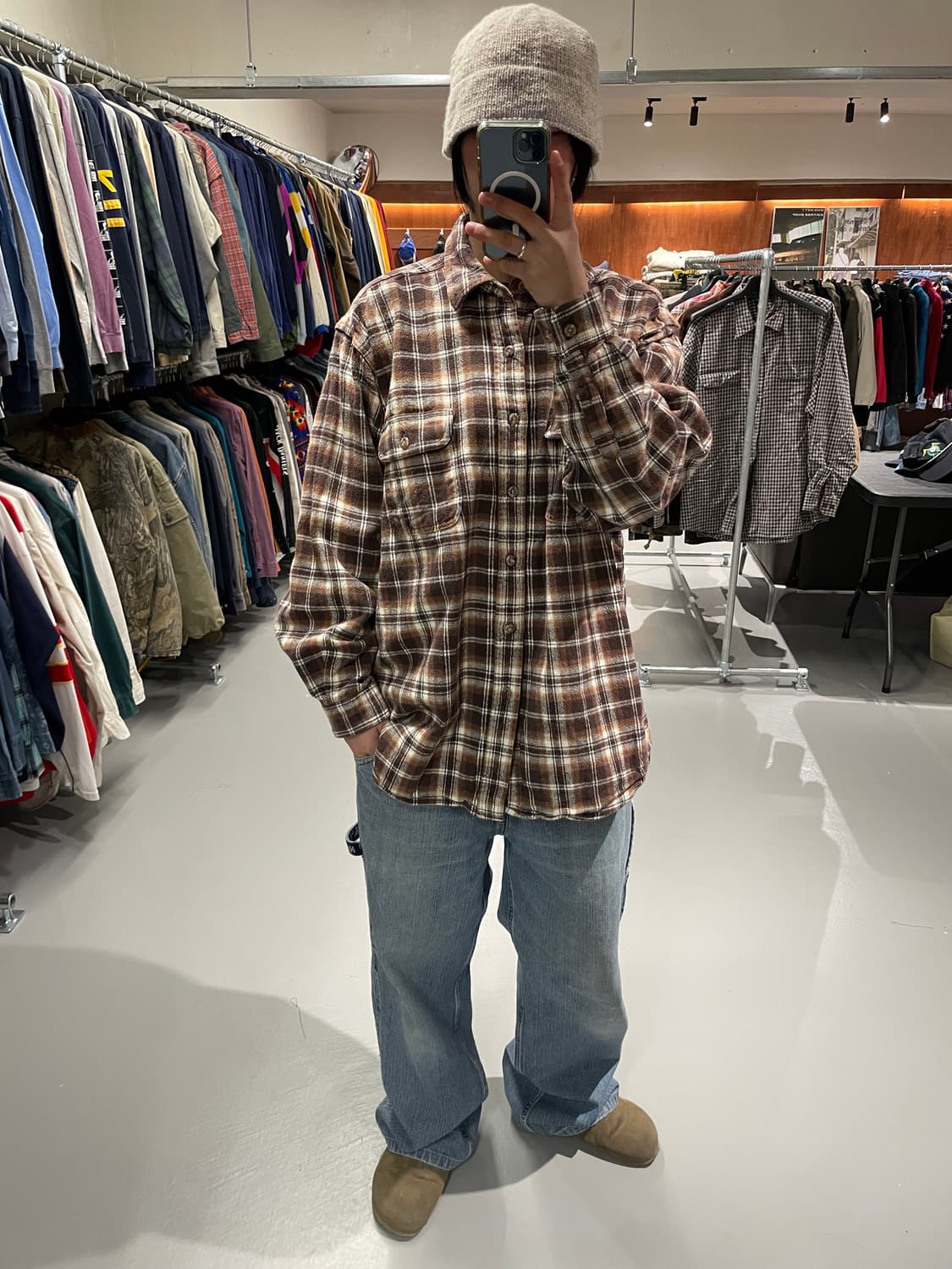 90s 빈티지 플란넬 헤비코튼 셔츠 상품이미지3