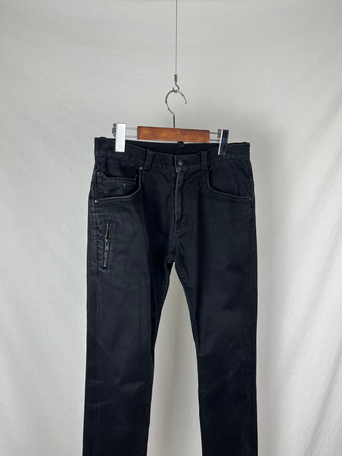 Vintage 지퍼 디테일 흑청 데님 팬츠  상품이미지2