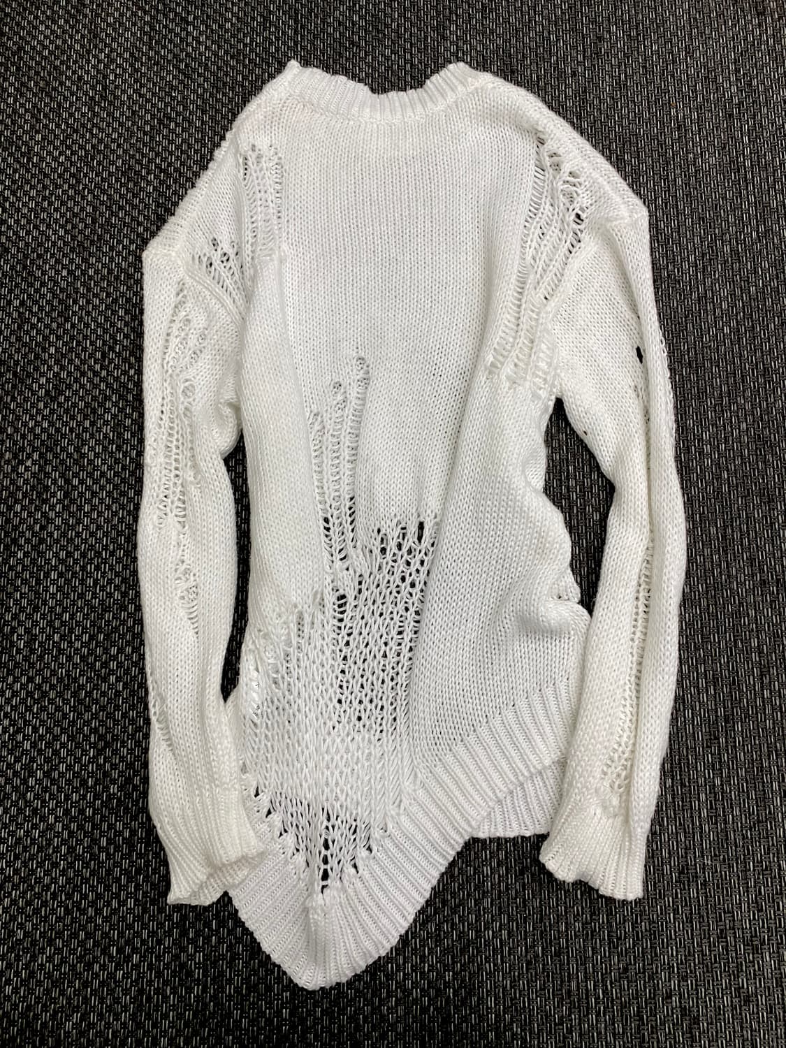 Y2K Grunge Damaged White Knit Sleeve 상품이미지1