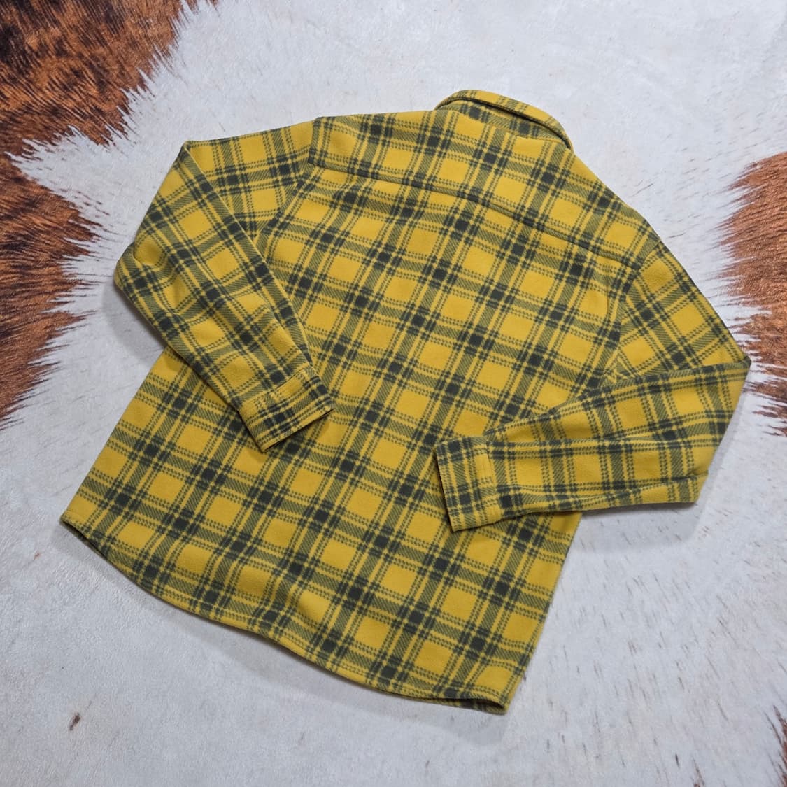 디자인 유나이티드 옐로우 체크 후리스 셔츠 상품이미지4