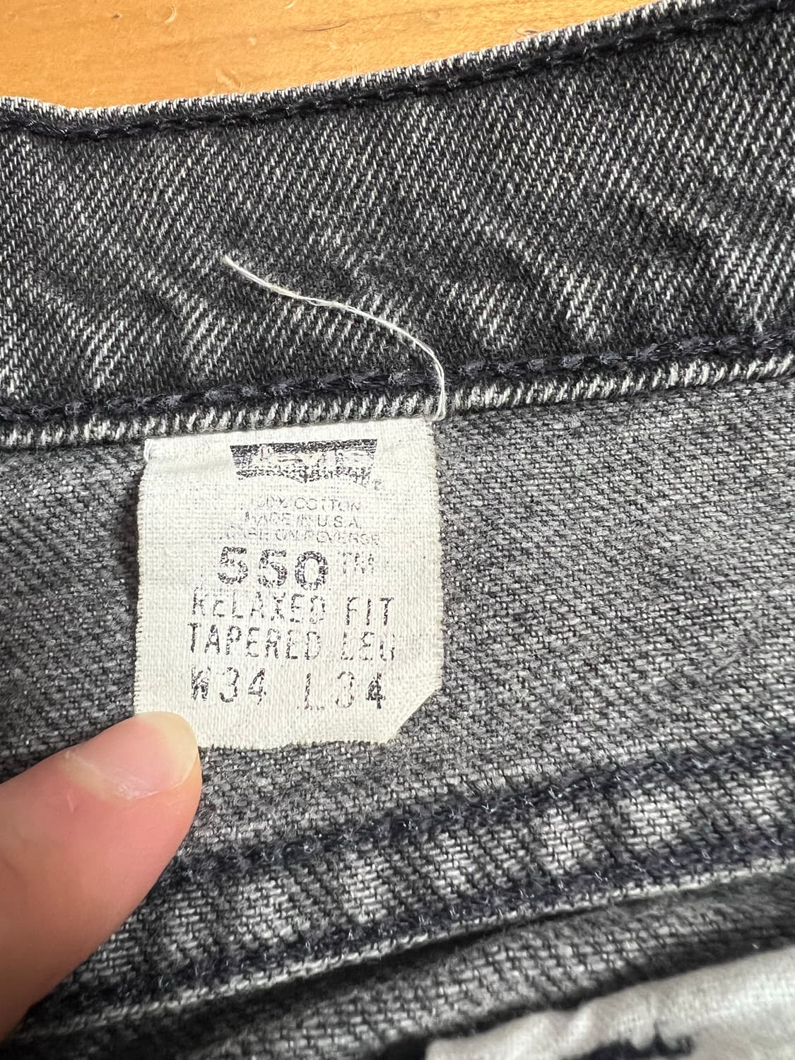 90s levi’s 550 블랙 made in usa 34x34 상품이미지5