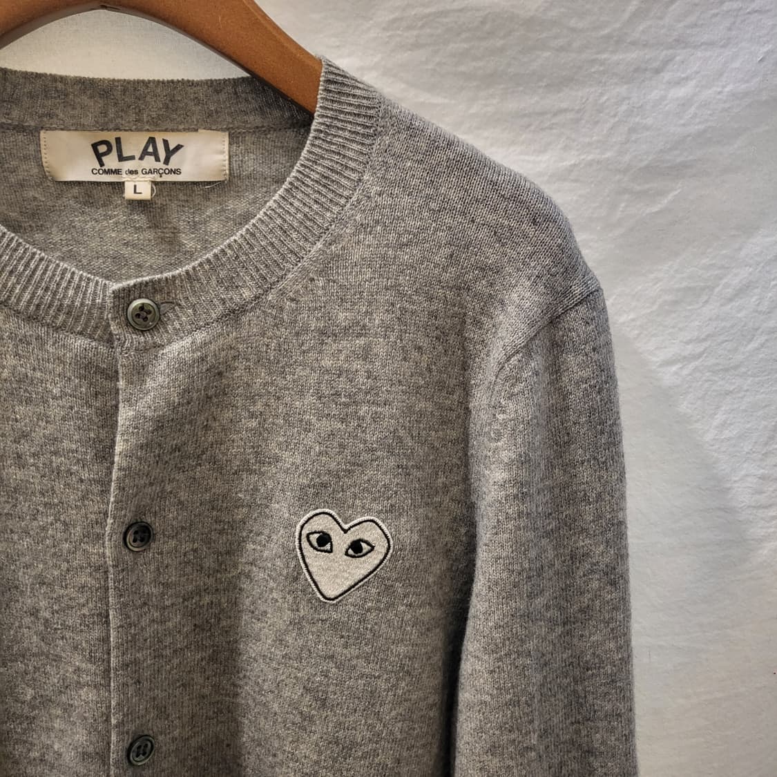 꼼데가르송 플레이 가디건 그레이 상품이미지2