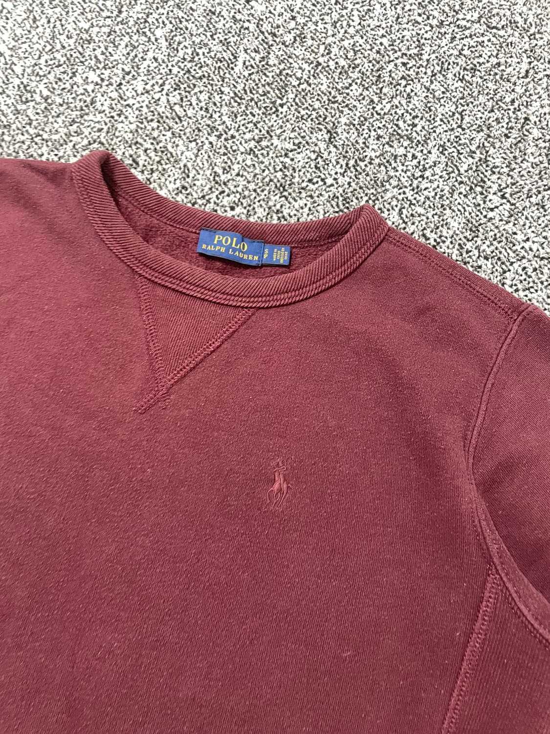 빈티지9. 폴로랄프로렌 버건디 RL 플리스 스웻셔츠 기모 맨투맨 상품이미지2
