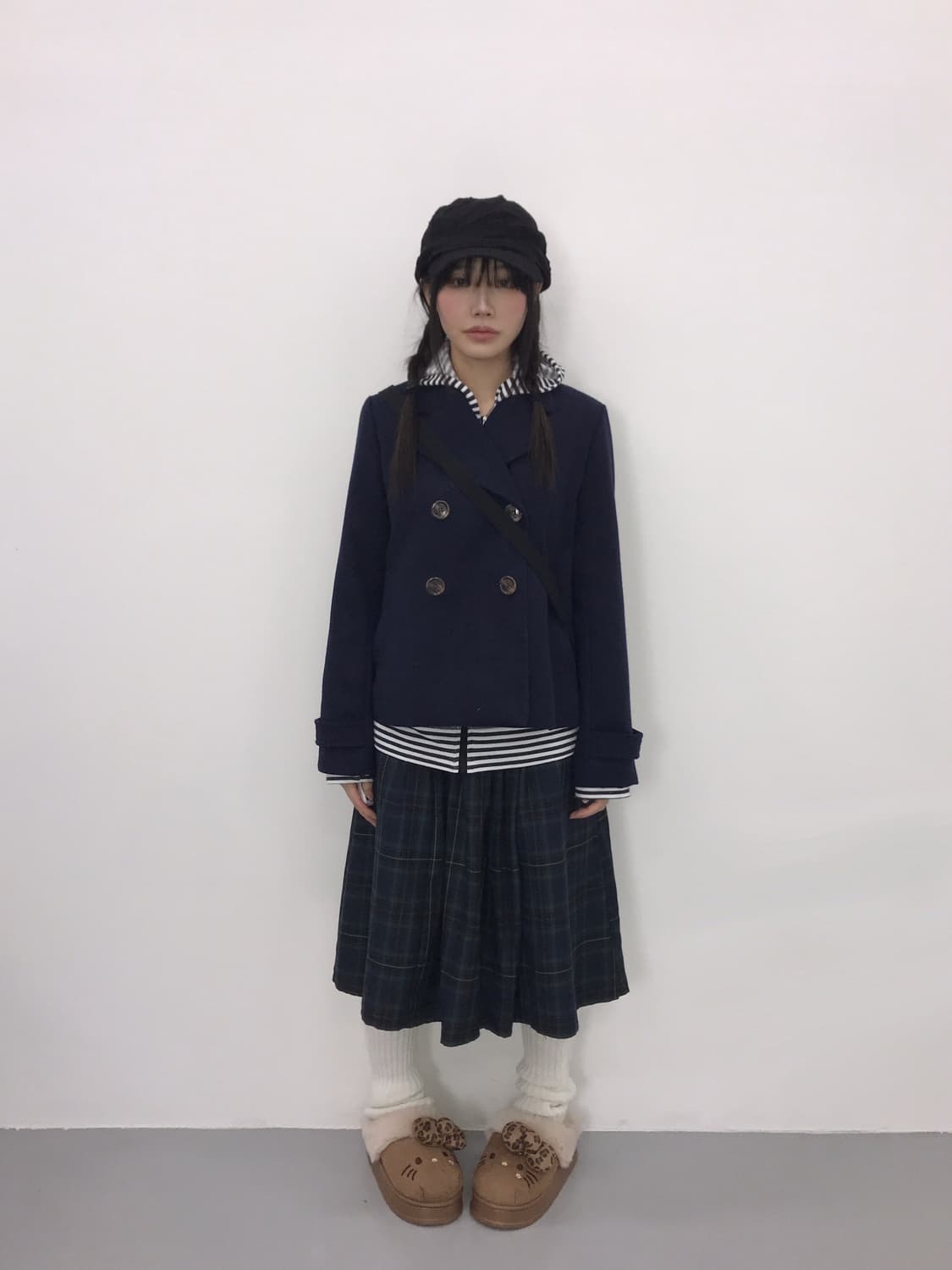 Jpn Classic Navy Short Pea Coat 상품이미지1