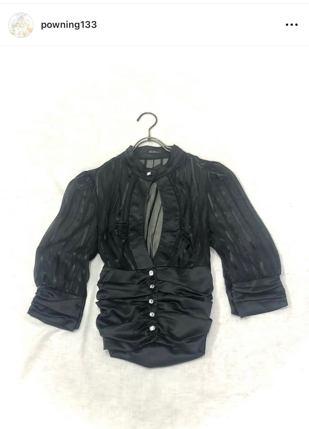 powning133 파우닝 빈티지 긱시크 오네갸루 블라우스 상품이미지1